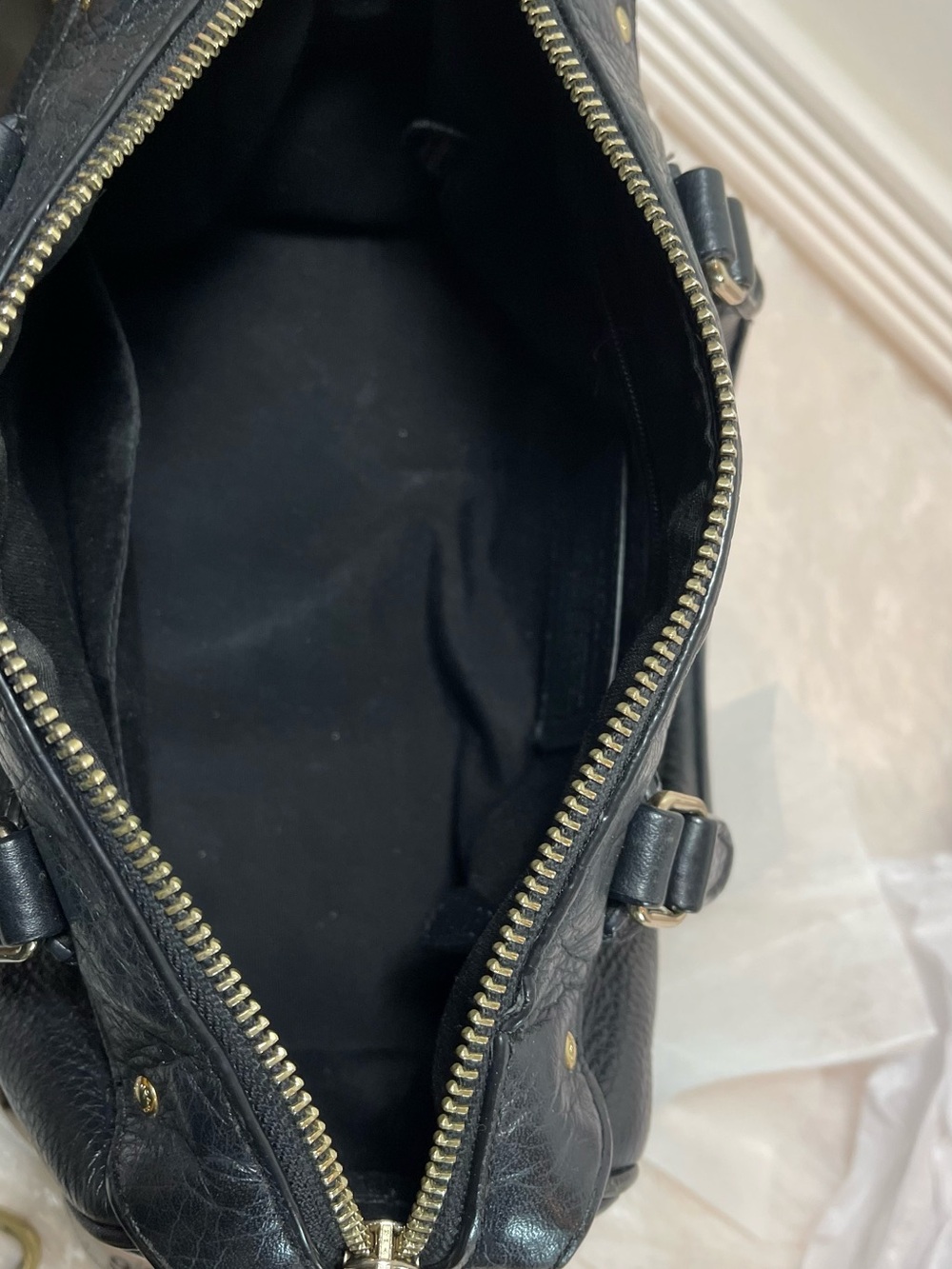 Coach Black Pebbled Leather Satchel Bag - Picture 4 of 8